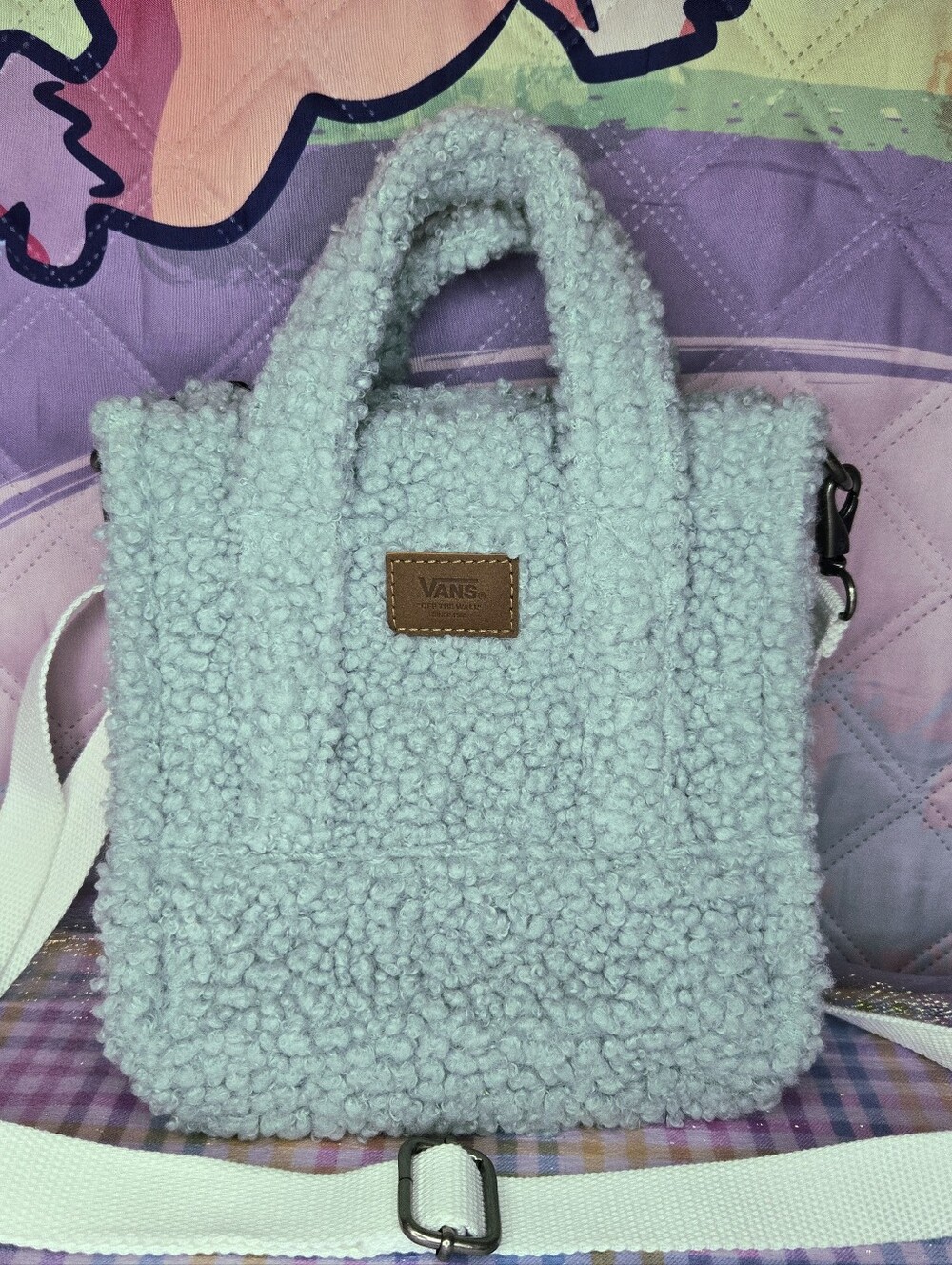 Vans Blue Sherpa Tote Bag/Crossbody NWOT